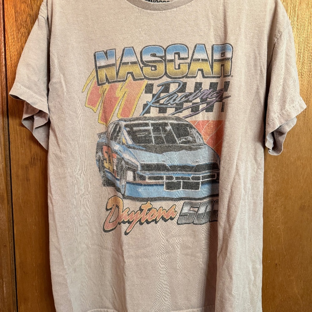 NASCAR Racing T-Shirt Vintage Style Tan